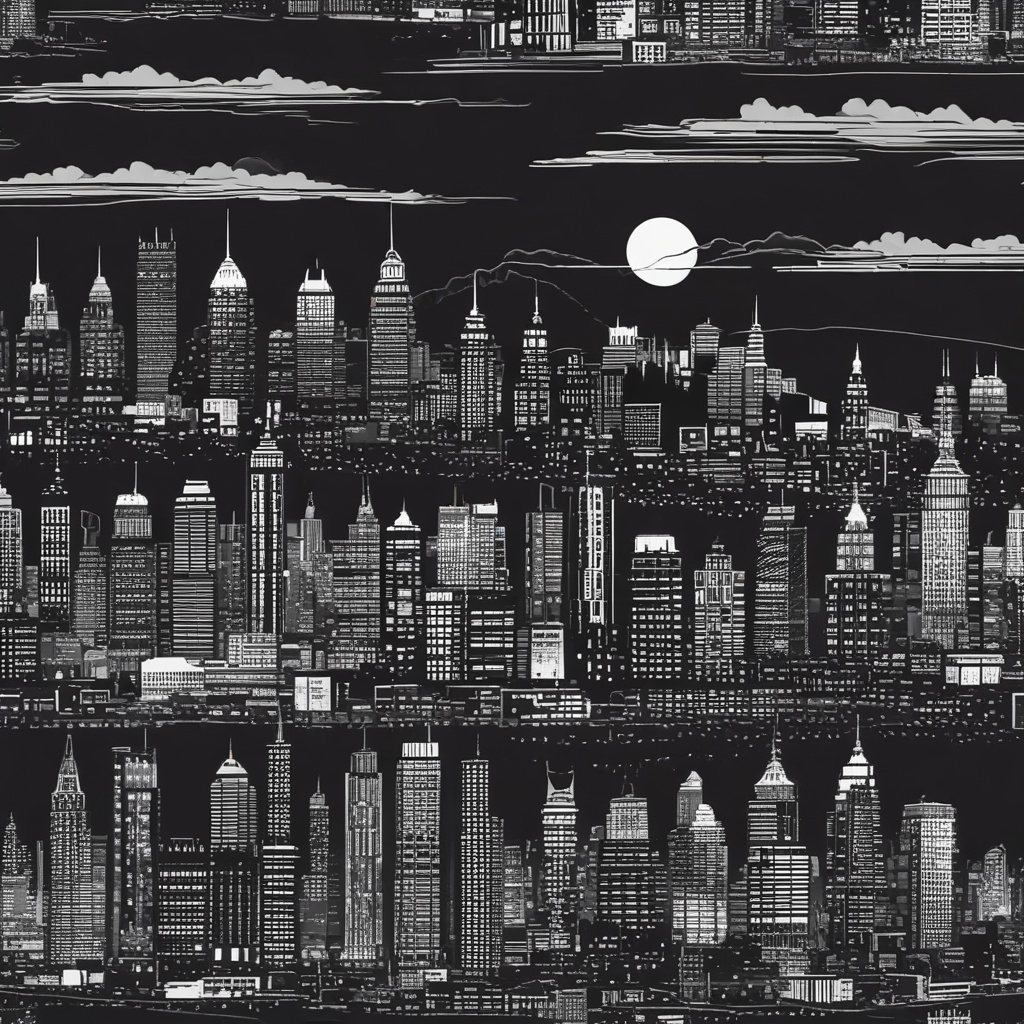 City skyline at night